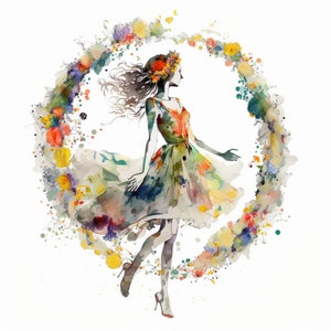 Feminine Abstract, Watercolor Art, Simple Digital Art