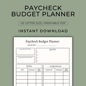 Paycheck Budget | Printable Paycheck Planner | Paycheck Budget Planner | Budget by Paycheck Planner | Budget Planner