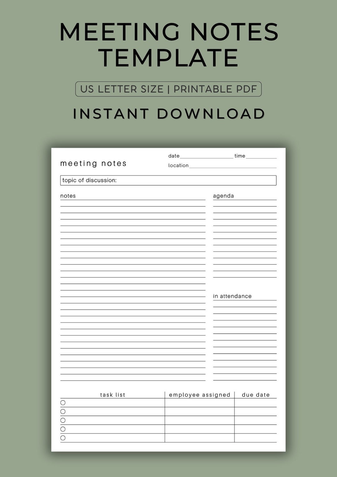 Meeting Notes Template Printable Meeting Agenda Meeting Minutes Meeting Notes Template Printable Meeting Agenda Meeting Minutes