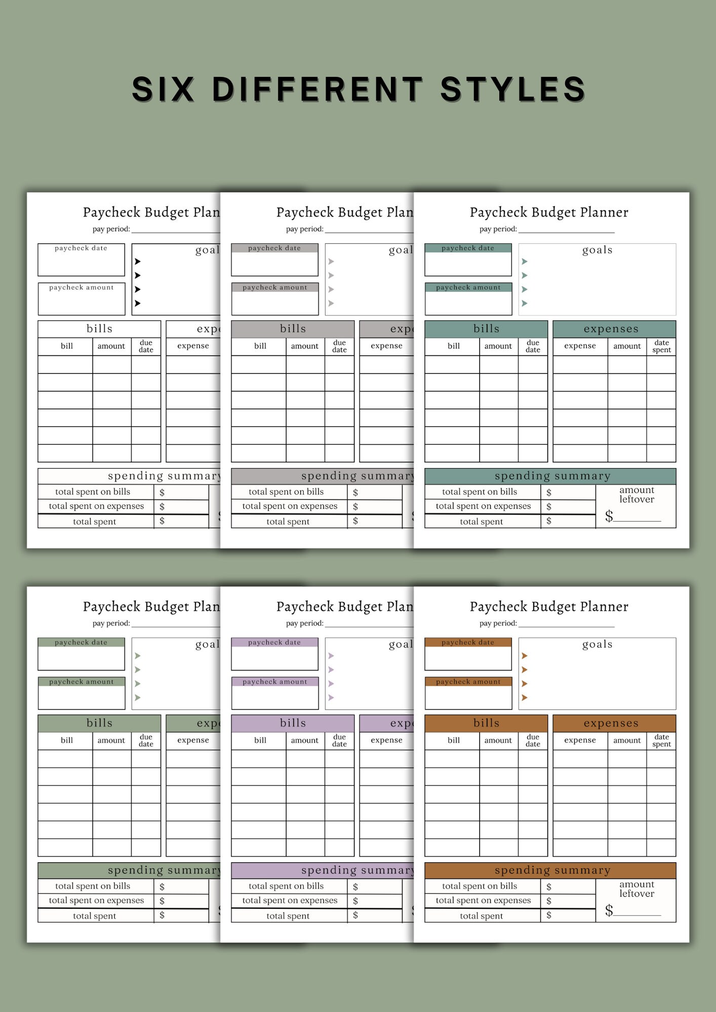 Paycheck Budget Printable Paycheck Planner Paycheck Budget Planner ...