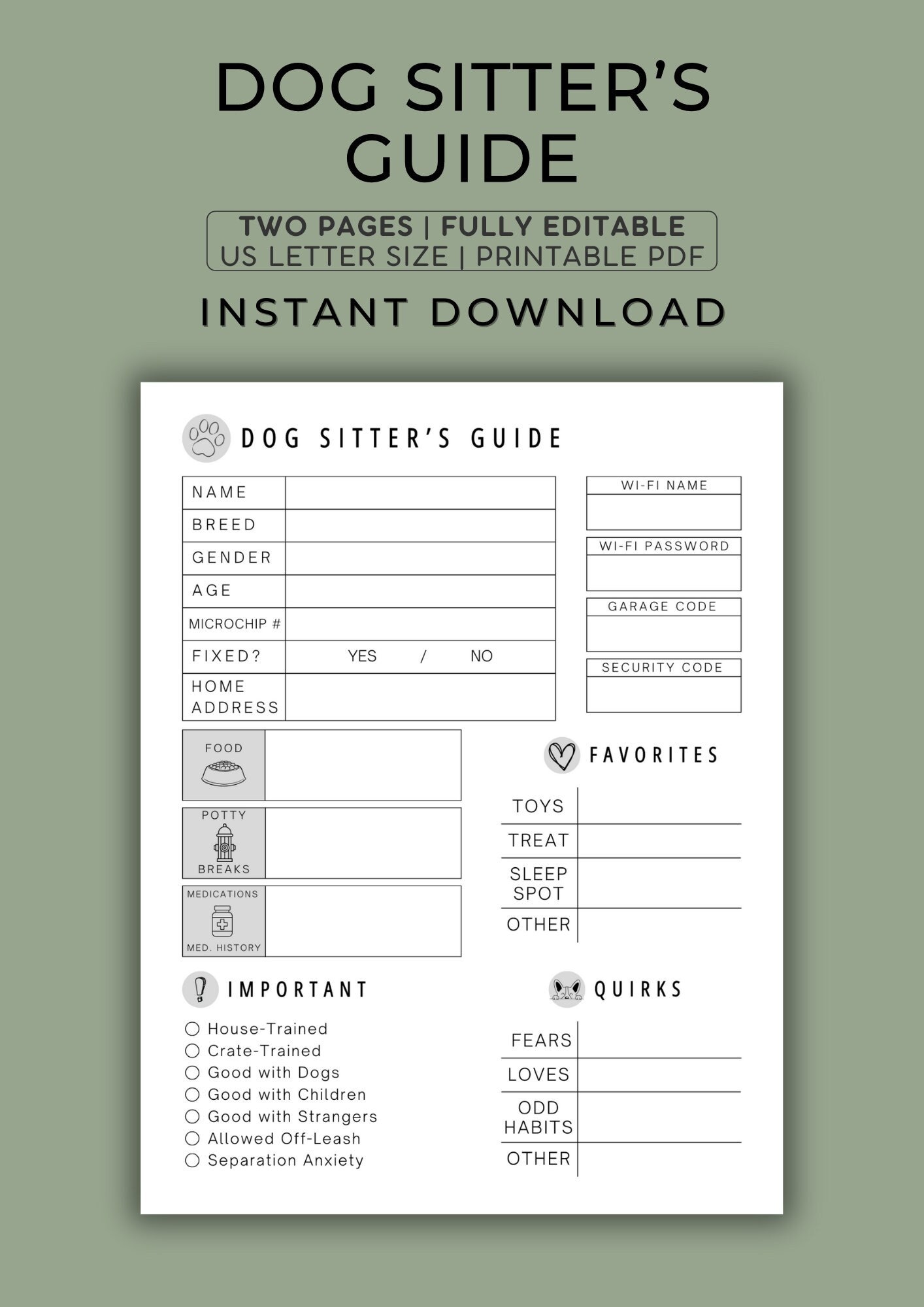 Dog Sitter Instructions Pet Sitter Template Printable Pet Care Info dog-sitter-instructions-pet-sitter-template-printable-pet-care-info