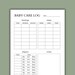 Printable Baby Care Log | Baby Daily Log | Nanny Log | Baby Tracker ...