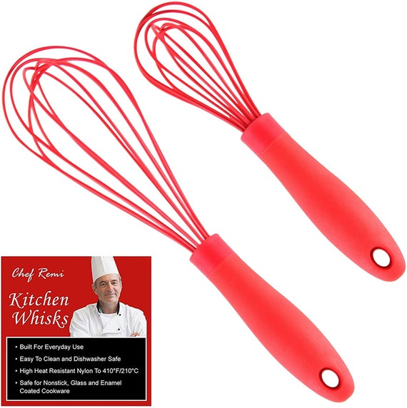 Chef Remi Egg Whisks 2 Sizes Baking Whisks Non-stick Silicone