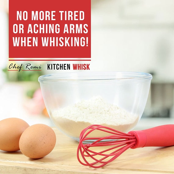Chef Remi Egg Whisks 2 Sizes Baking Whisks Non-stick Silicone