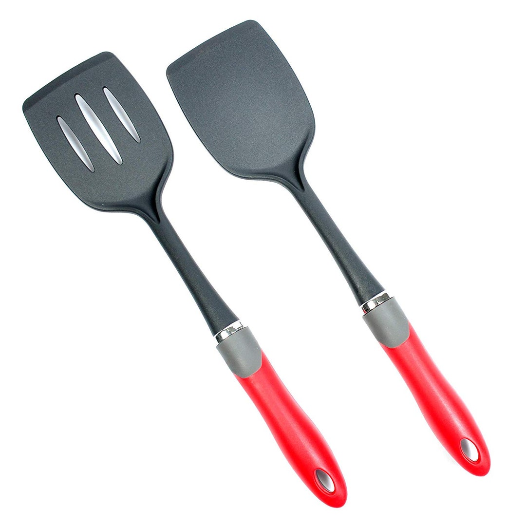2pc Kitchen Spatula Set Nonscratch and Nonstick Nylon Solid