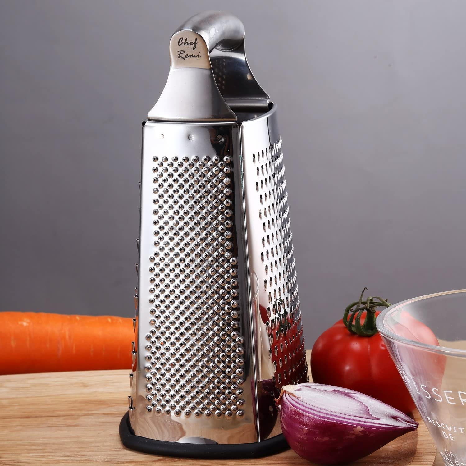 Professional Box Grater, Stainless Steel with 4 Sides, Best for Parmes –  Spring Chef