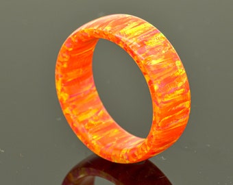 Solid Orange Fire Bello Opal Ring