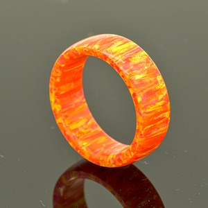 Solid Orange Fire Bello Opal Ring