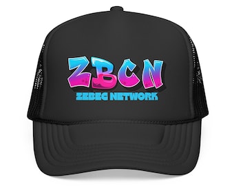 ZBCN Retro Graffiti Logo Trucker Cap, Zebec Network, Low Cap Crypto, Mesh Hat, Cryptocurrency Enthusiast Gift, Hip Hop Streetwear, Bitcoin