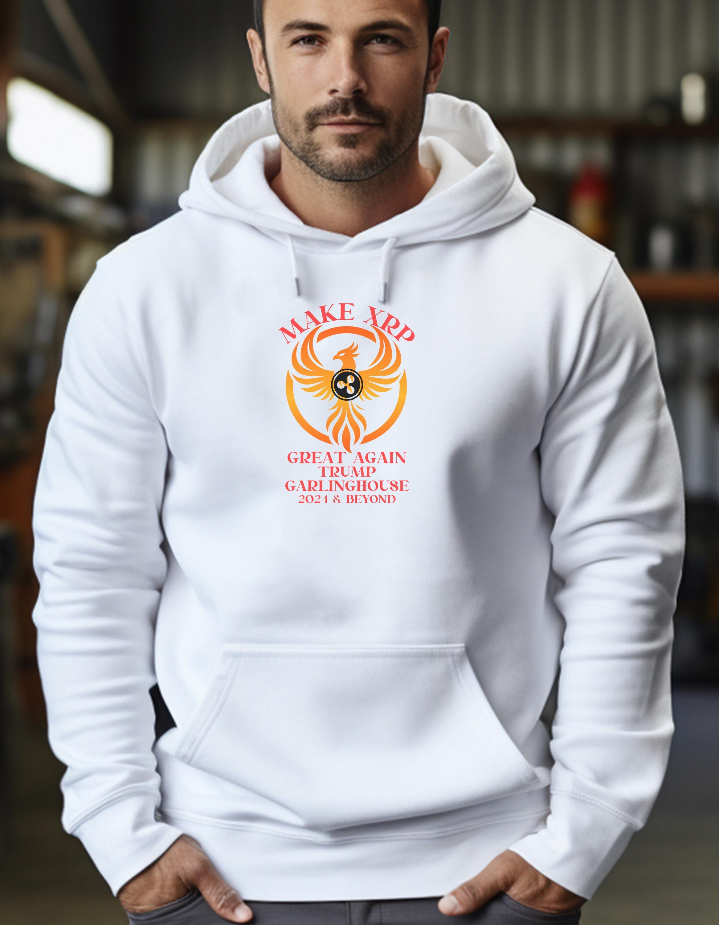 XRP Crypto Currency Unisex Heavy Blend Hooded Sweatshirt, Donald Trump Brad  Garlinghouse Phoenix MAGA, Gift for Crypto Enthusiasts, Trendy