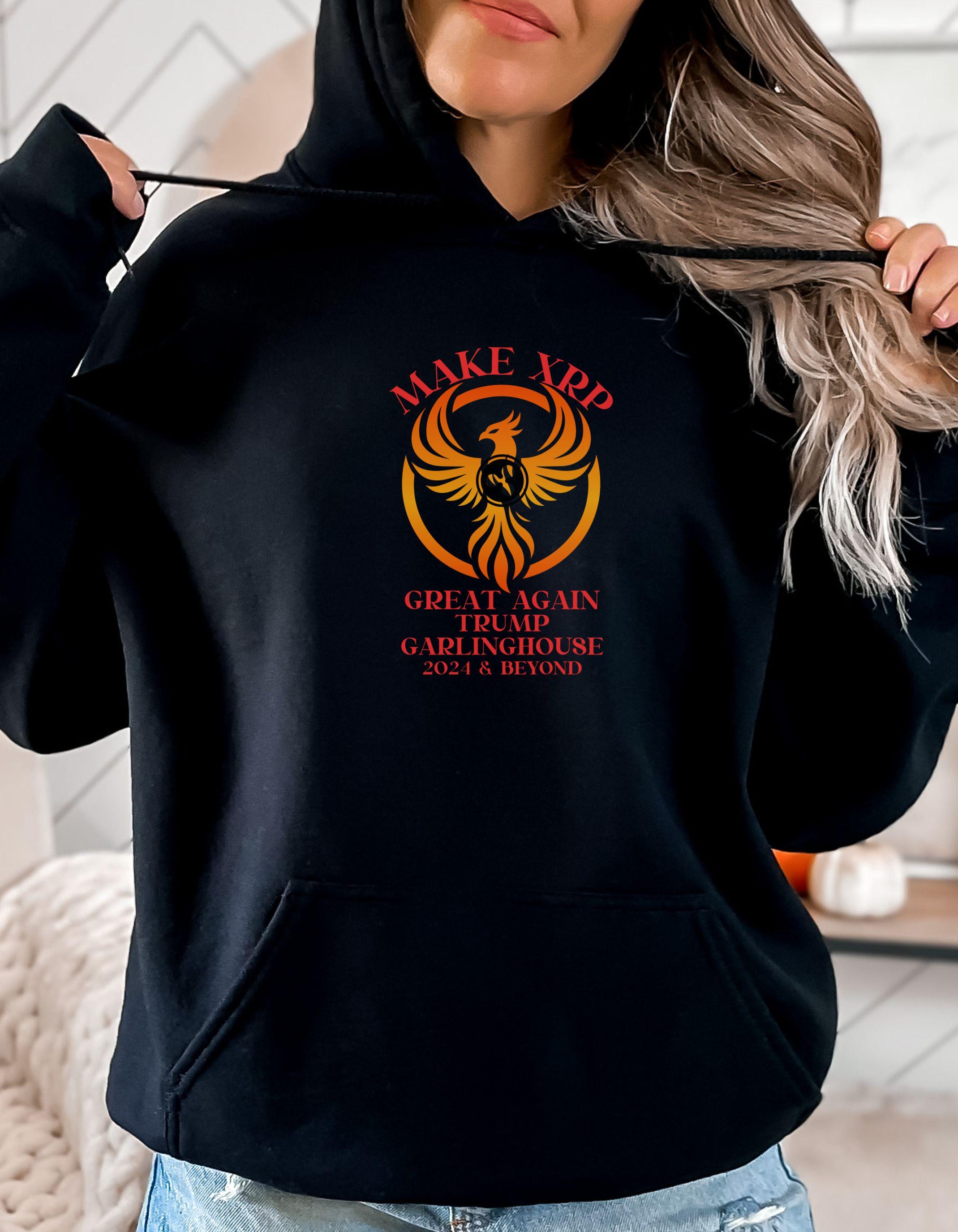 XRP Crypto Currency Unisex Heavy Blend Hooded Sweatshirt, Donald Trump Brad  Garlinghouse Phoenix MAGA, Gift for Crypto Enthusiasts, Trendy