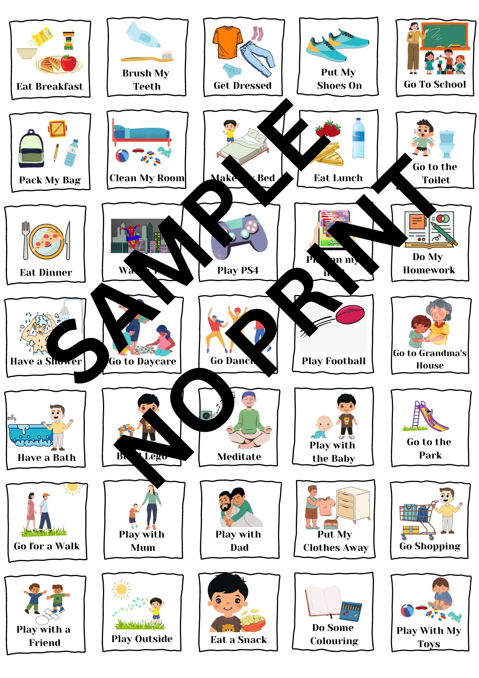 Child Daily Routine Chart & Activity Charts - Etsy