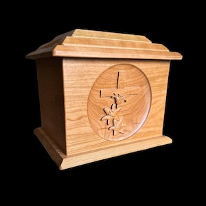 Handmade Cross and Flowers Cremation Urn, Memorial Urn, Cross
