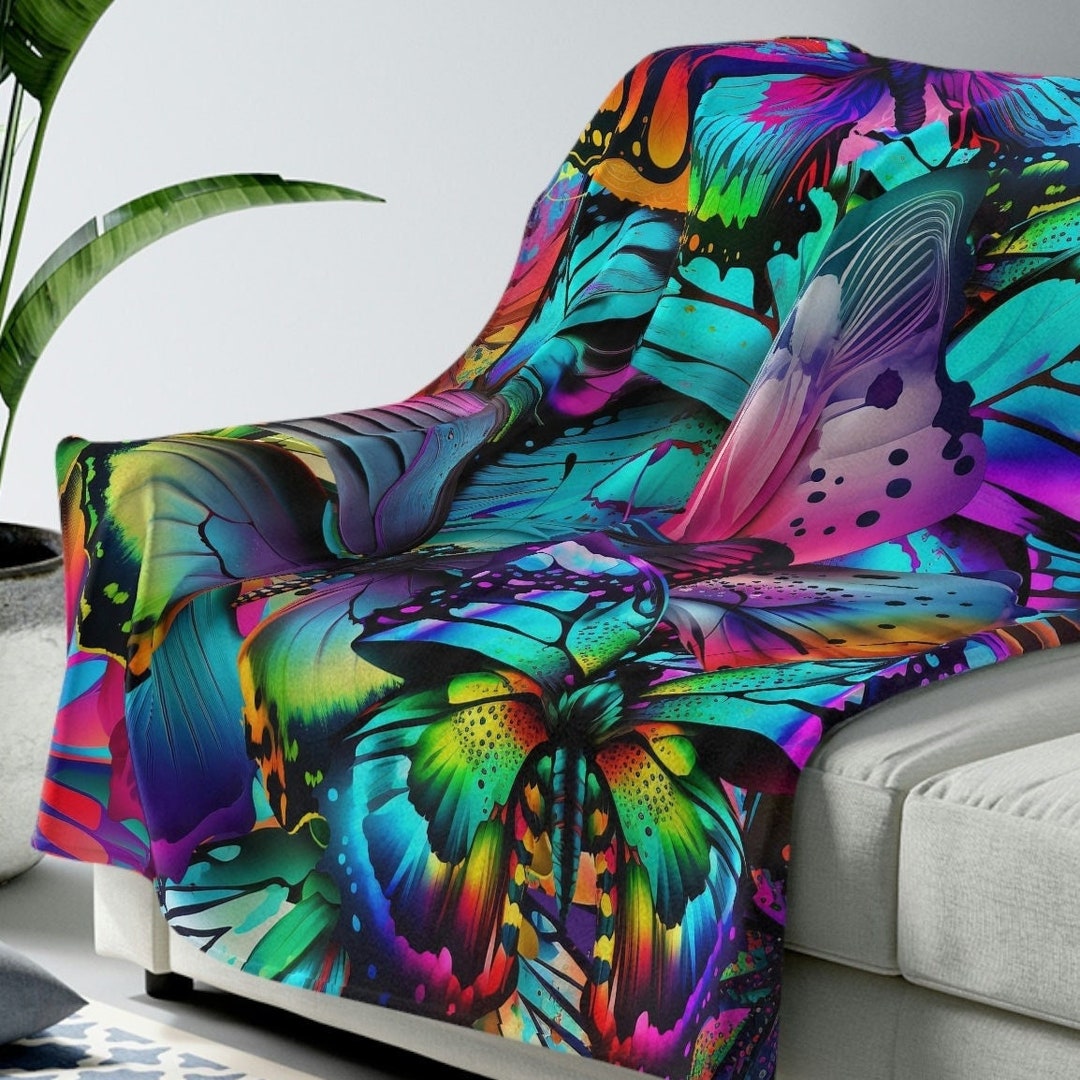 Butterfly Lover,velveteen Plush Blanket,butterfly Print,colorful
