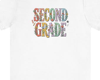 Teacher Shirt, Second Grade floral letters T-Shirt | 2nd Grade tee, back to school, classroom