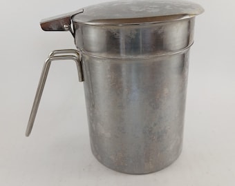 VTG Ekco Oil Strainer & Grease Catcher Lidded and Handle Stainless Steel