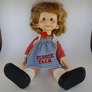 Vintage 1974 Horsman Tessie Talk Ventriloquist Moving Mouth 18&quot; Doll Puppet