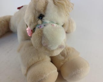 Vintage Commonwealth Plush Horse Neighing Yarn Hair Stuffed Animal 10"  READ