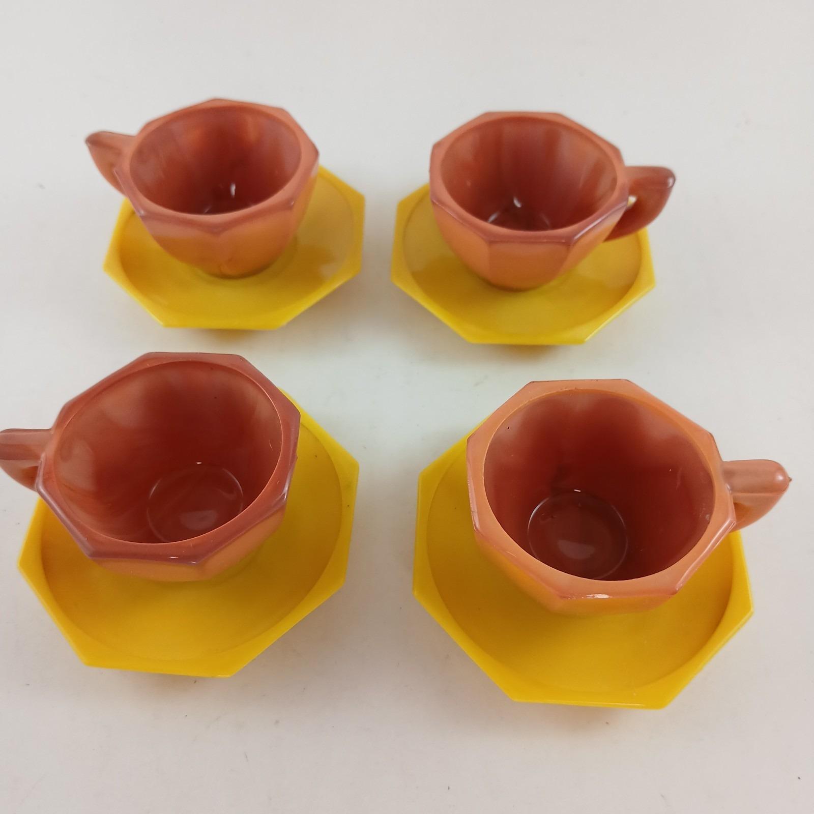 アクロ•アガットAkro Agate カップ＆ソーサー ミニチュア 15 PCS Vintage Akro Agate Cobalt Blue Glass Childrens Tea Sets