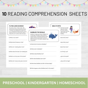 Reading Comprehension Worksheets | Grade 1 Writing Worksheets | Grade 1 Reading | Literacy Printables | Reading Sheets l Homeschool | Kindy