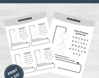 Hangman Printable Game Hangman Page Guess the Word Road Trip Games Road ...