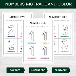 Numbers 1-10 Tracing Worksheets | Numbers 1-10 | Numbers Tracing Printables | Practice Writing Numbers 1-10 | Counting to 10 | Kindergarten