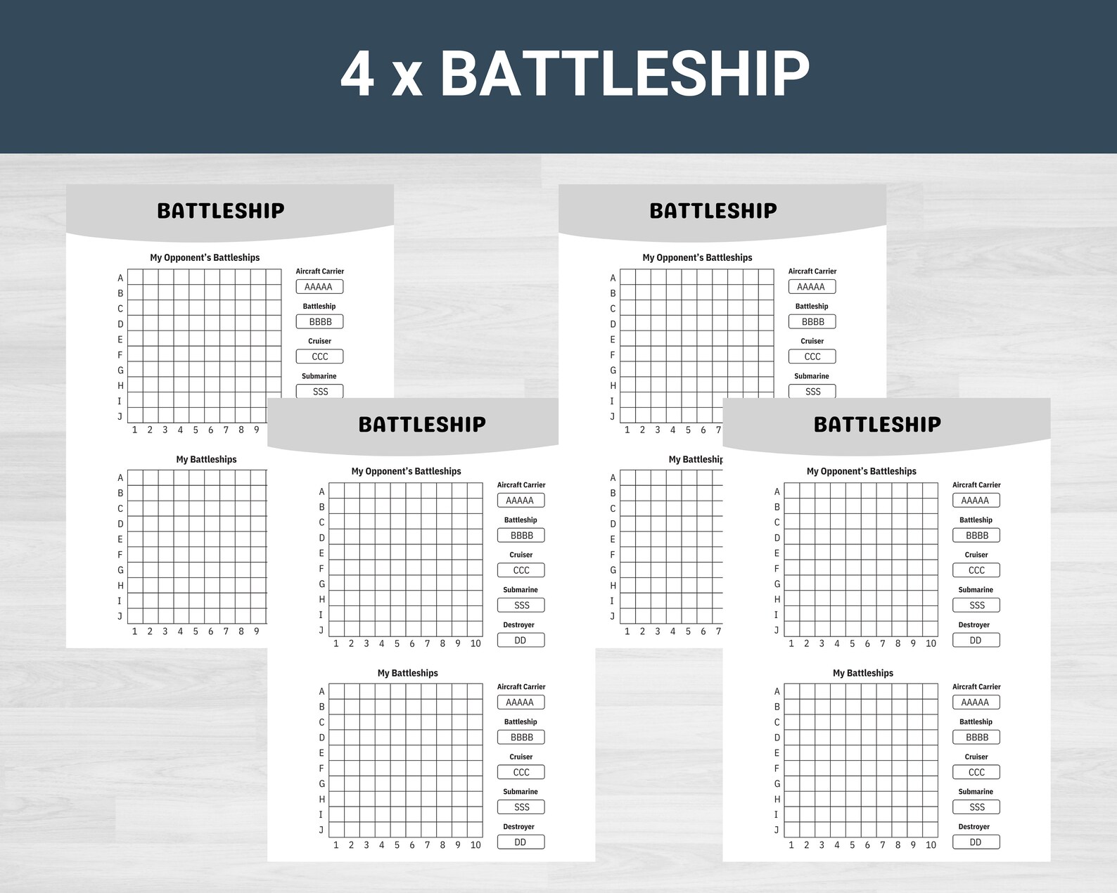 Pen and Paper Printable Games, Hangman Printable, Battleship Printable ...