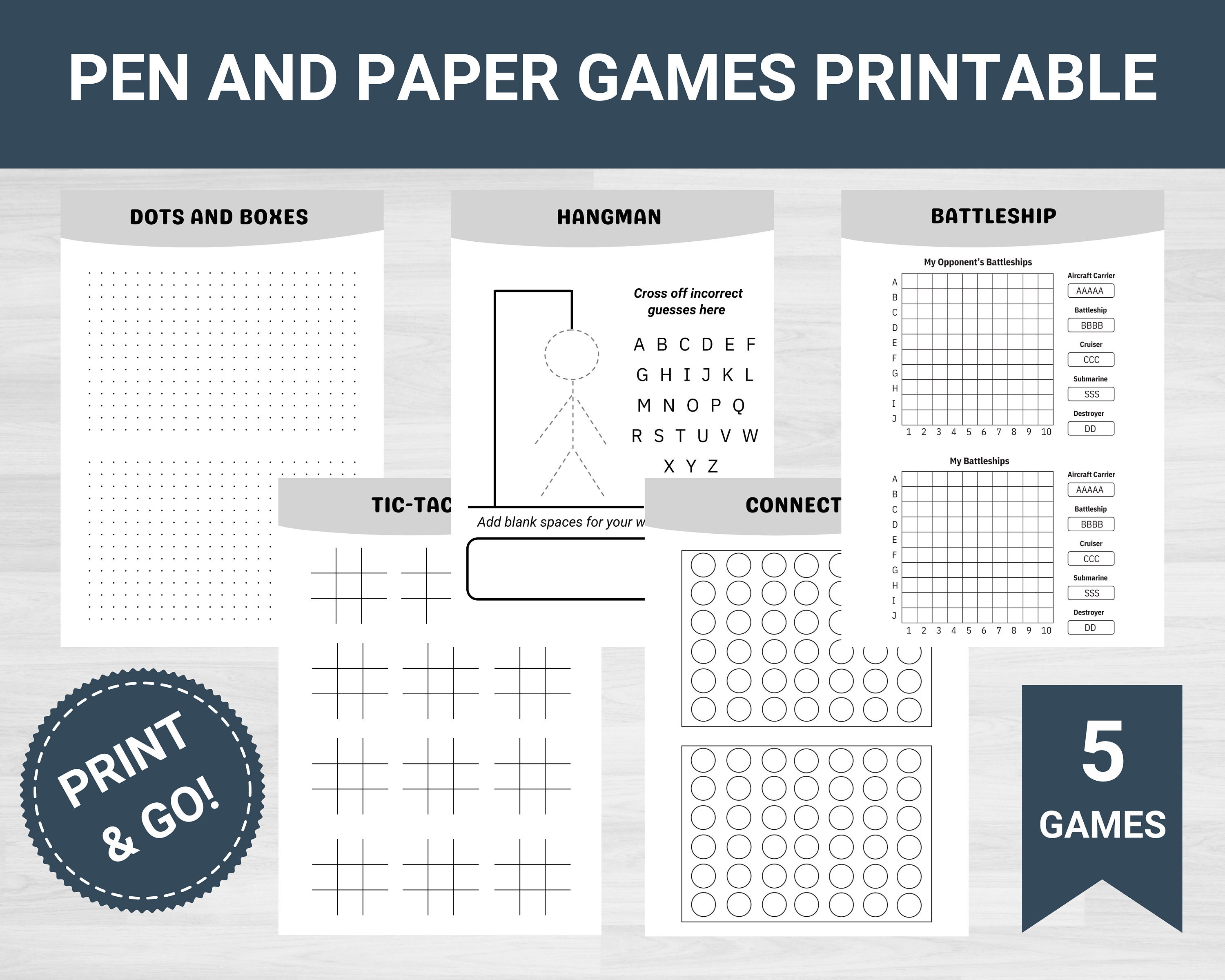 Pen and Paper Printable Games Hangman Printable Battleship Etsy Pen and Paper Printable Games Hangman Printable Battleship Etsy