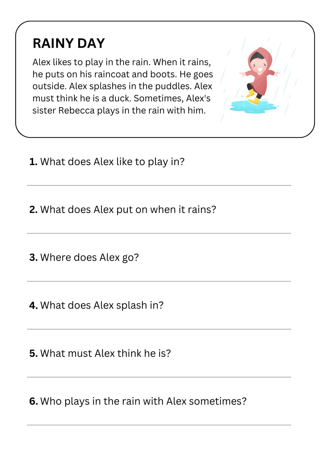 Grade 1 Reading Comprehension Worksheets: Literacy Printables (digital