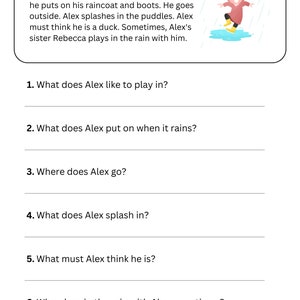 Reading Comprehension Worksheets | Grade 1 Writing Worksheets | Grade 1 ...