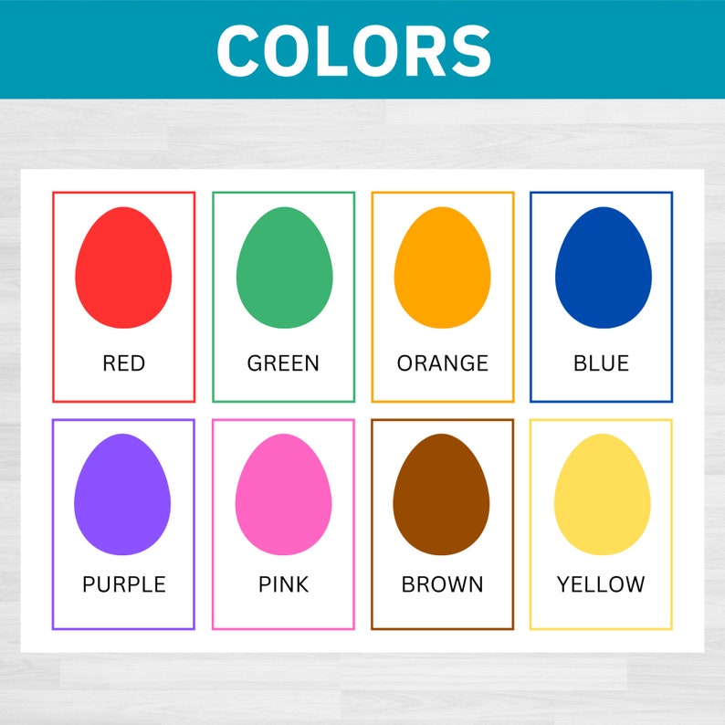 Rainbow Colors Chart: Printable Learning Flashcards (digital Download ...