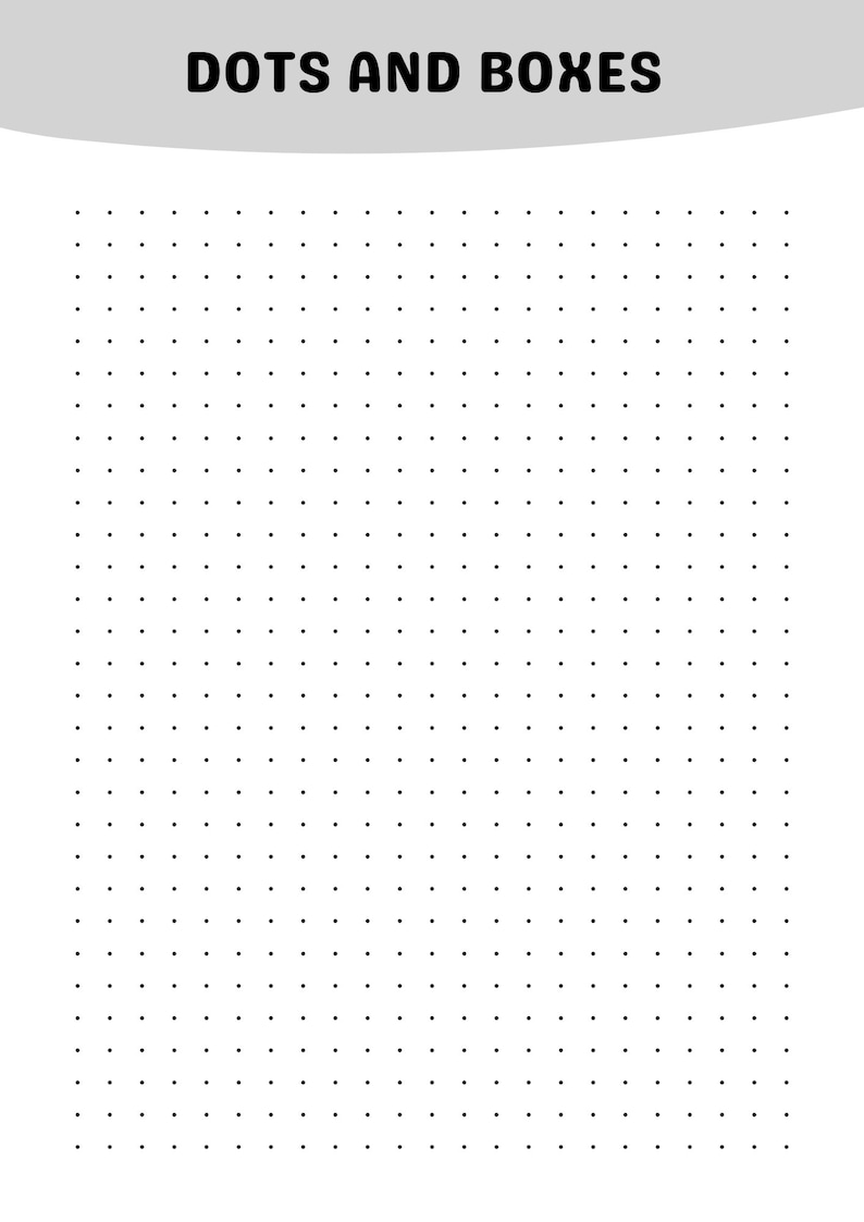 Dots and Boxes Dots and Boxes Printable Dots and Boxes Etsy