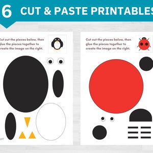 Cut and Paste Printables | Cut and Glue Activities | Cut and Paste Worksheets | Animal Activity Printables | Printable Kids Activities |