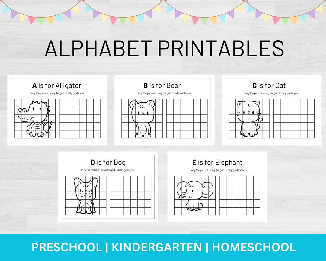 Animal Alphabet Printable Alphabet Worksheets Alphabet Etsy
