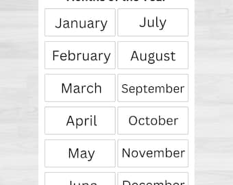 Months of the Year Printable Chart: Classroom Learning (digital ...