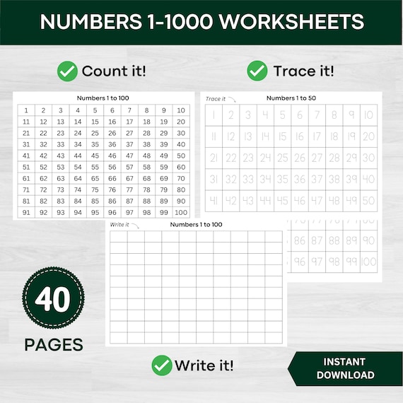Hojas De Trabajo De Números Del 1 Al 100
