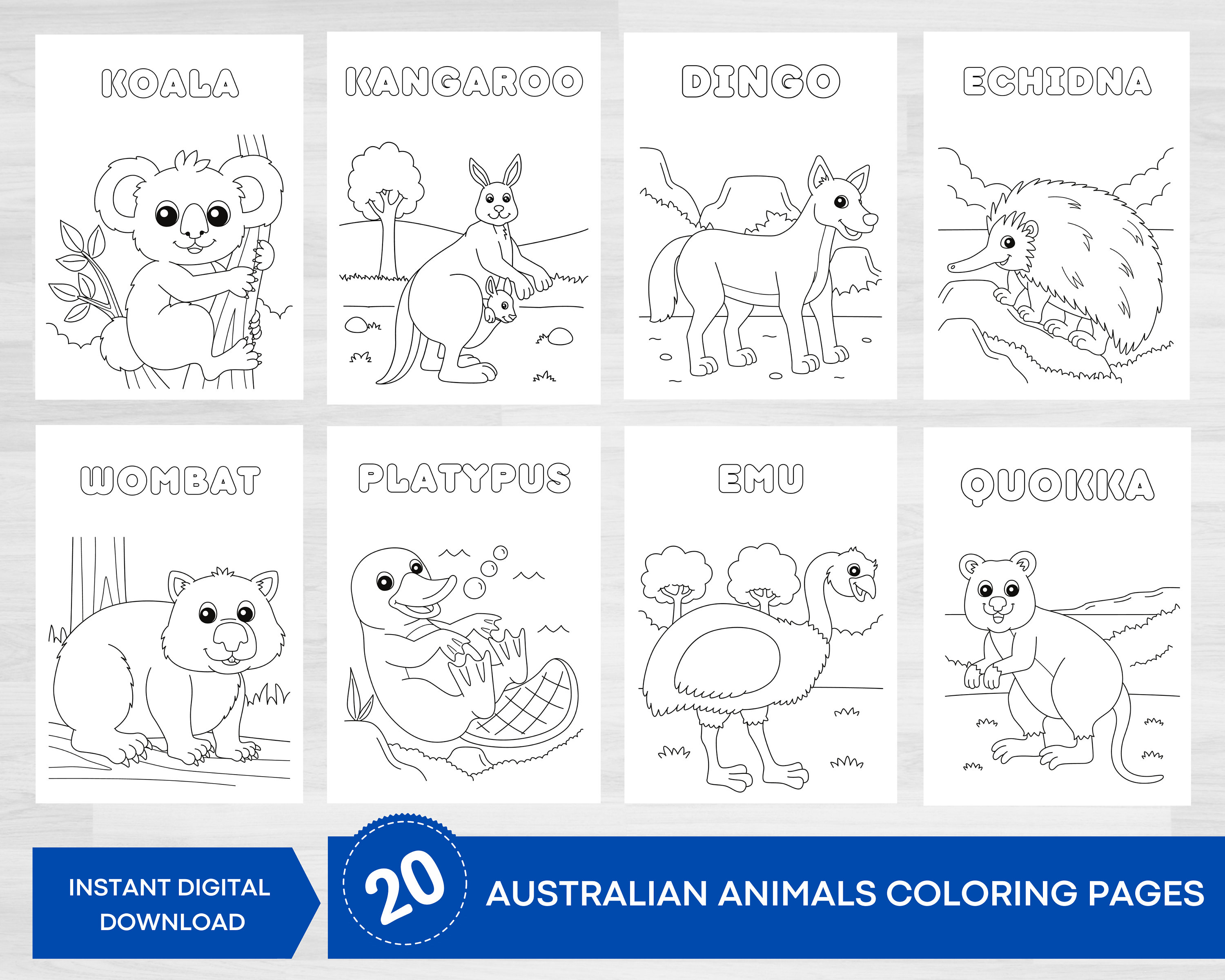Native Australian Animals Coloring Pages Australian Animals Printables