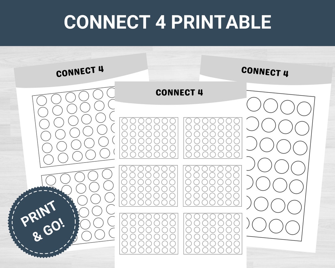 Connect 4 Printable Connect 4 in A Row Printable Connect 4 - Etsy