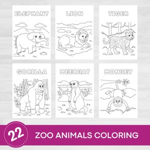 Zoo Animals Coloring Pages | Animal Coloring Pages | Animal Coloring | Safari Animals | Coloring Book for Kids | Party Activities | Coloring