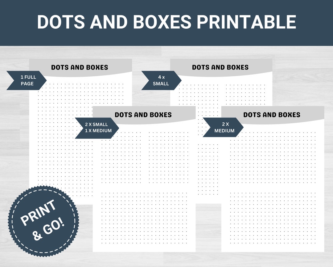 Dots and Boxes Dots and Boxes Printable Dots and Boxes - Etsy