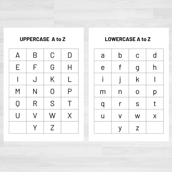 Alphabet Letter Chart | A to Z Printable | Alphabet Printables | Literacy Printables | Preschool Sheets | Learn to Read | Homeschool