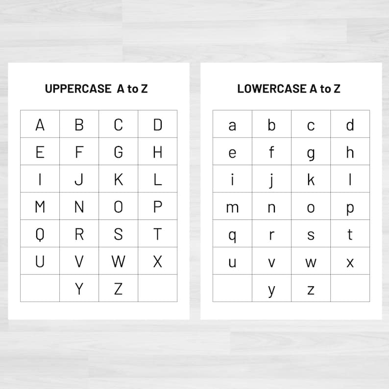 Alphabet Letter Chart | A to Z Printable | Alphabet Printables ...