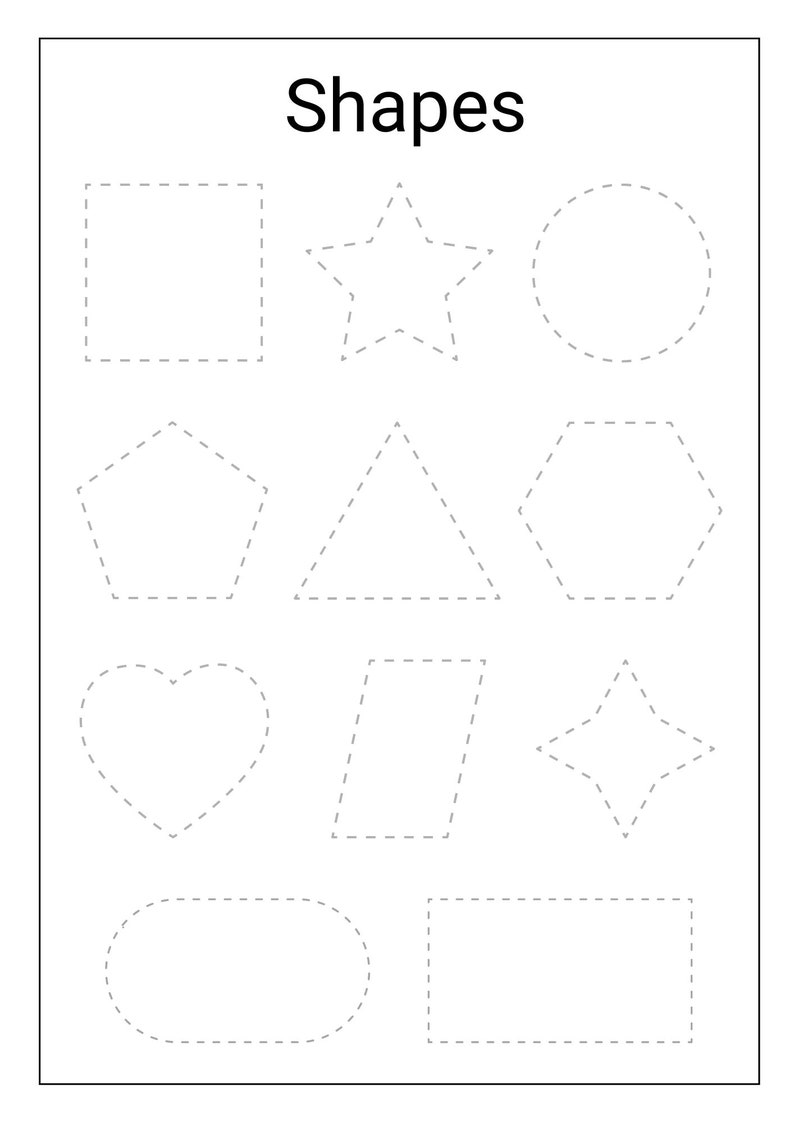 Shapes Tracing Worksheet Shapes Tracing Printable Printable Shapes