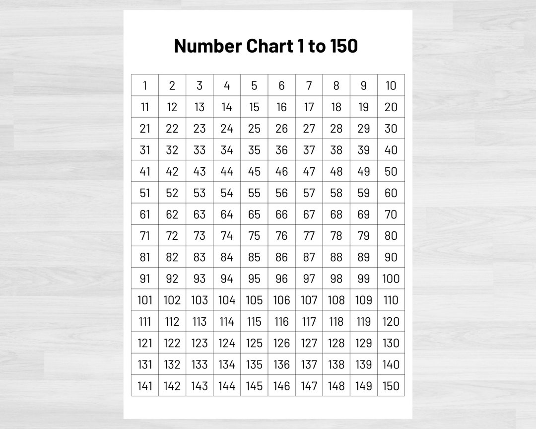number-chart-1-150-numbers-1-to-150-printable-numbers-and-counting-math-printables-count-to-150-printable-math-resources-etsy