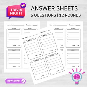 Trivia-antwoordbladen | Trivia-quizzen | Trivia-avond | Afdrukbare trivia-antwoordbladen | Spelavonden | Feestspellen | Trivia-afdrukken |