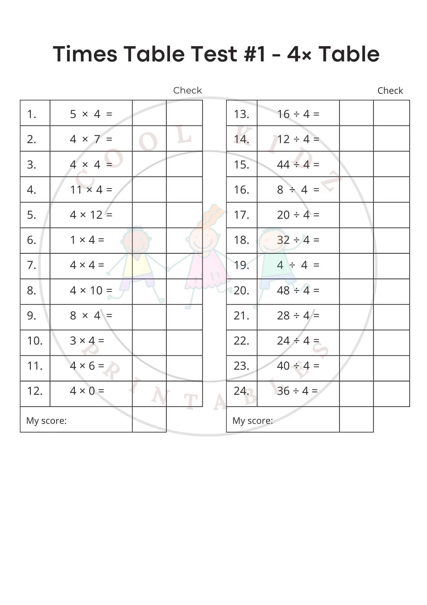 Times Table Multiplication Worksheets Time Tables Printable Times Table ...