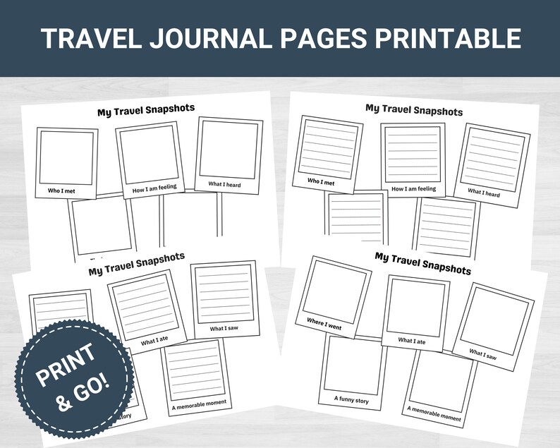 Travel Journal Printable Travel Journal Kids Travel - Etsy