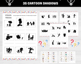 Kid's Trivia Quiz | Cartoon Trivia | Visual Trivia Quiz | Printable Cartoon Quiz | Trivia Party | Travel Games | Party Games | Family Games