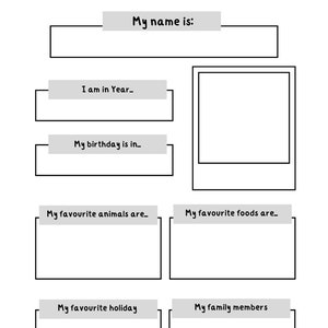 All About Me All About Me Template All About Me Printable All About Me ...