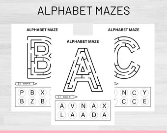 Alphabet Mazes | Alphabet Printables | Alphabet Worksheets | Alphabet Worksheets for Kids | Letter Worksheet Printables | Teaching Resources